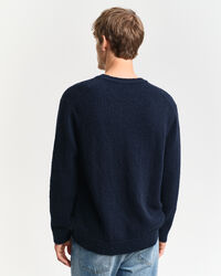 Crewneck sweater med flag-intarsia