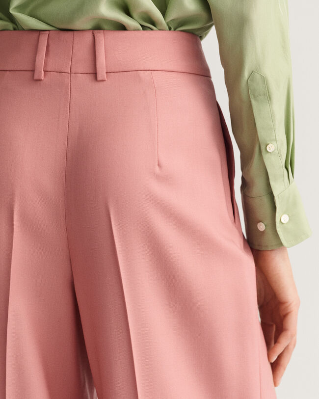 Brede bukser med læg og høj talje