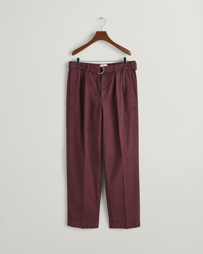 Chinobukser med bælte og læg