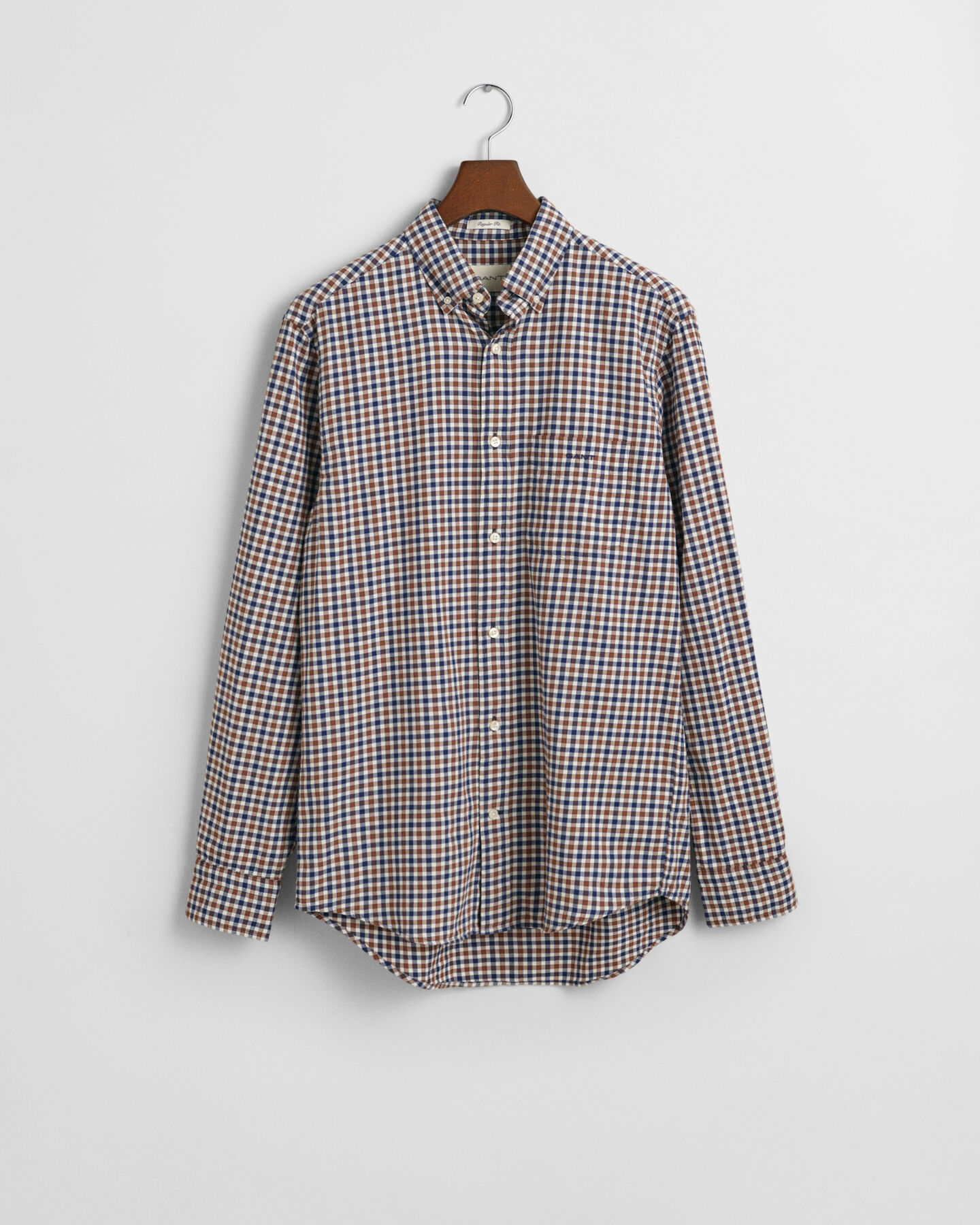 Regular fit let gingham skjorte af twill