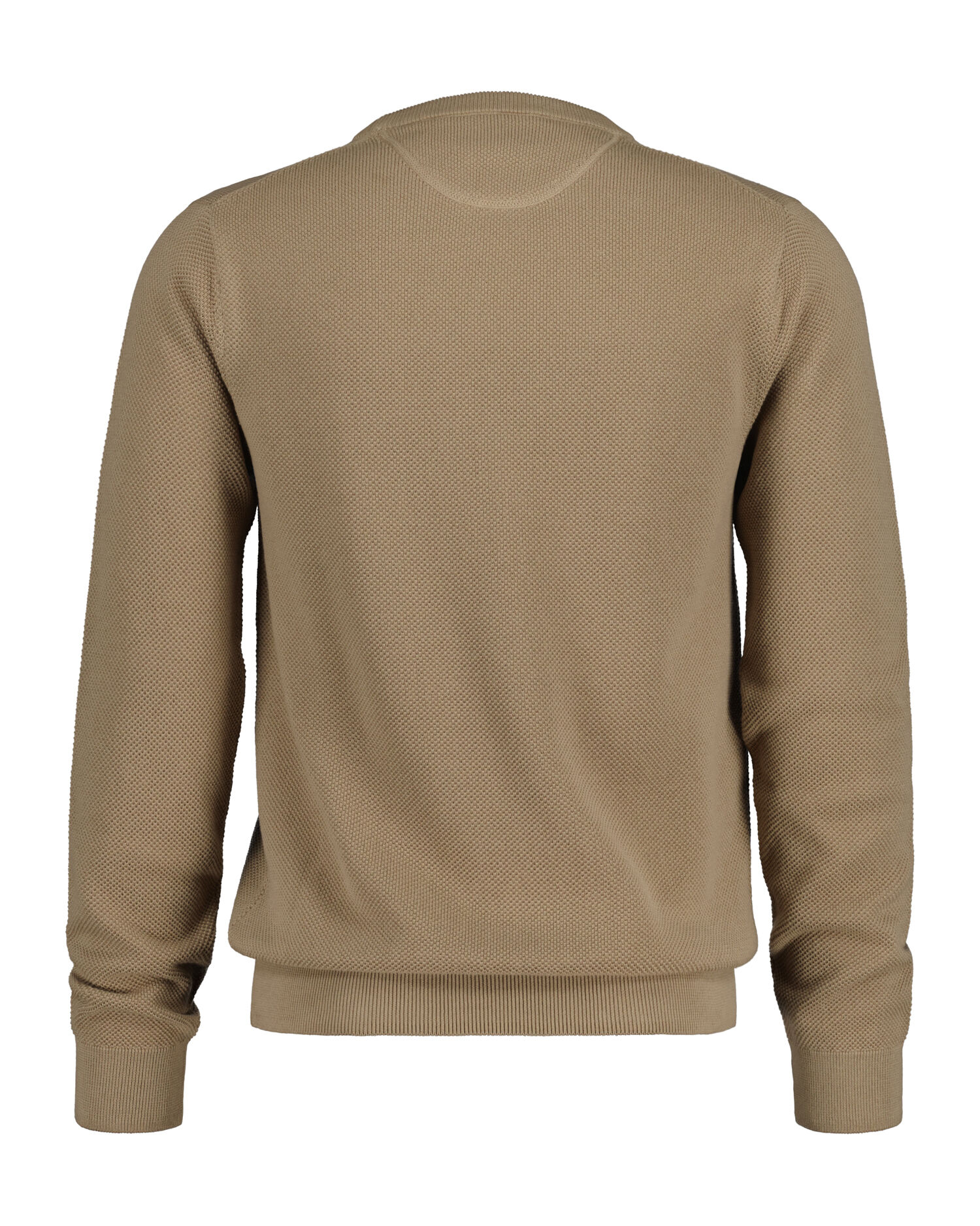 Crewneck sweater af bomuldspiqué