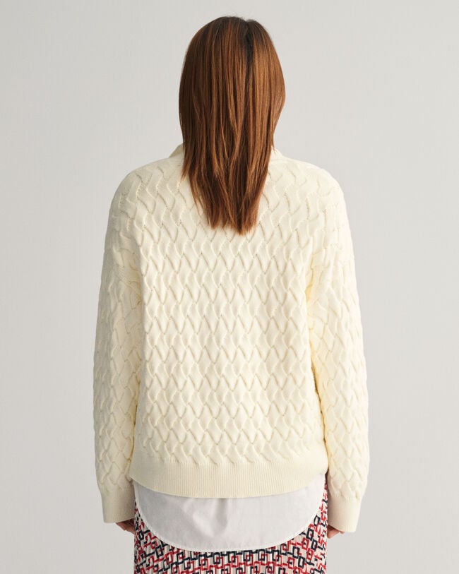 Tekstureret cardigan af bomuld