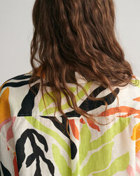 Palm Print kaftan af h&oslash;r med korte &aelig;rmer