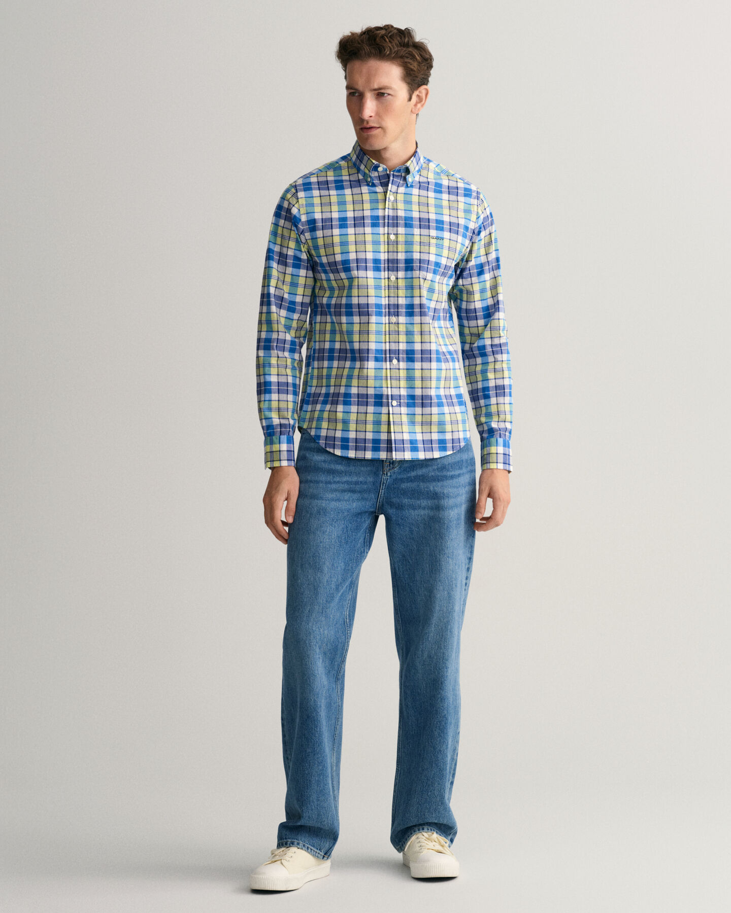 Regular fit farverig skjorte med tern