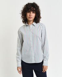 Regular fit klassisk stribet poplin-skjorte