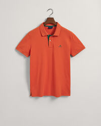 Kontrastfarvet piqu&eacute; poloskjorte med krave