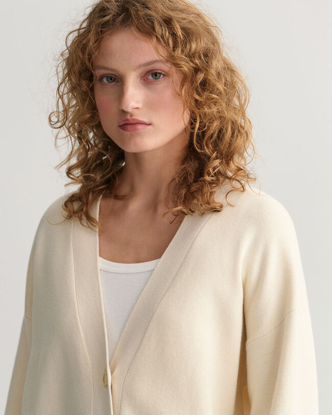 Relaxed fit cardigan med V-hals