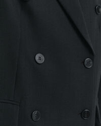 Relaxed fit dobbeltradet hopsack blazer i uldblanding