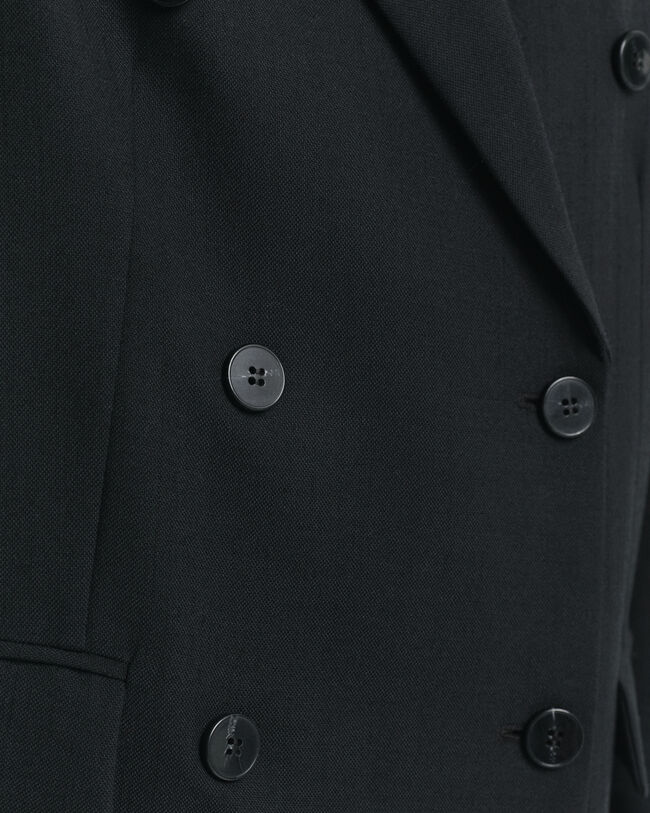 Relaxed fit dobbeltradet hopsack blazer i uldblanding