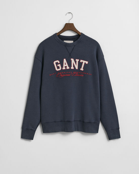 Sweatshirt med college-grafik og crewneck
