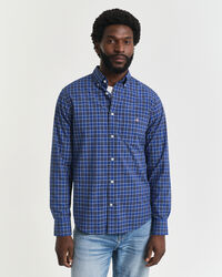 Regular fit klassisk poplin-skjorte med tern