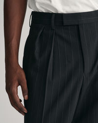 Nålestribede jakkesæt-bukser med læg