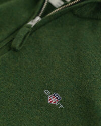 Sweater af ekstra fin lammeuld med halv lynlås