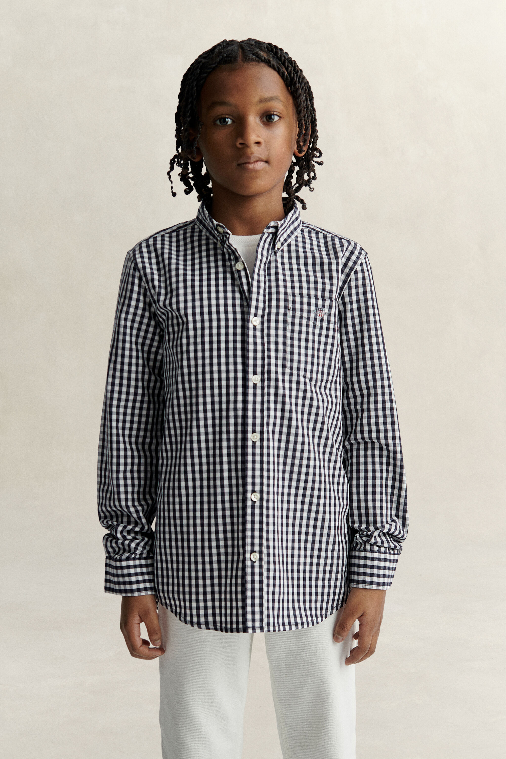 Teen Boys skjorte i gingham poplin