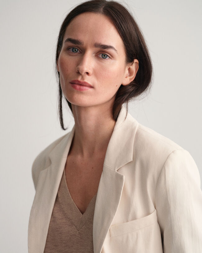 Vest i hørblanding med V-hals