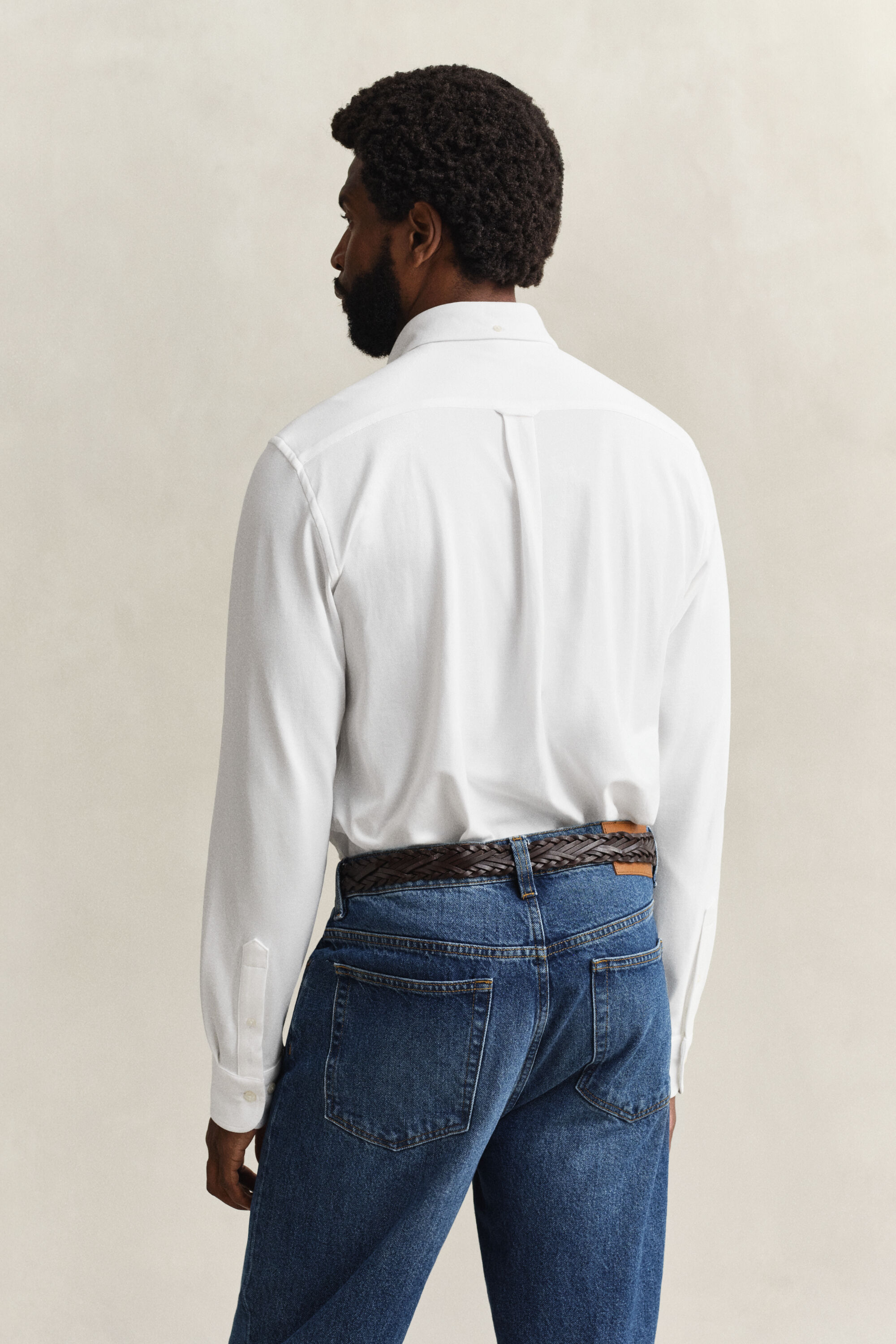 Jersey skjorte med stræk i piqué