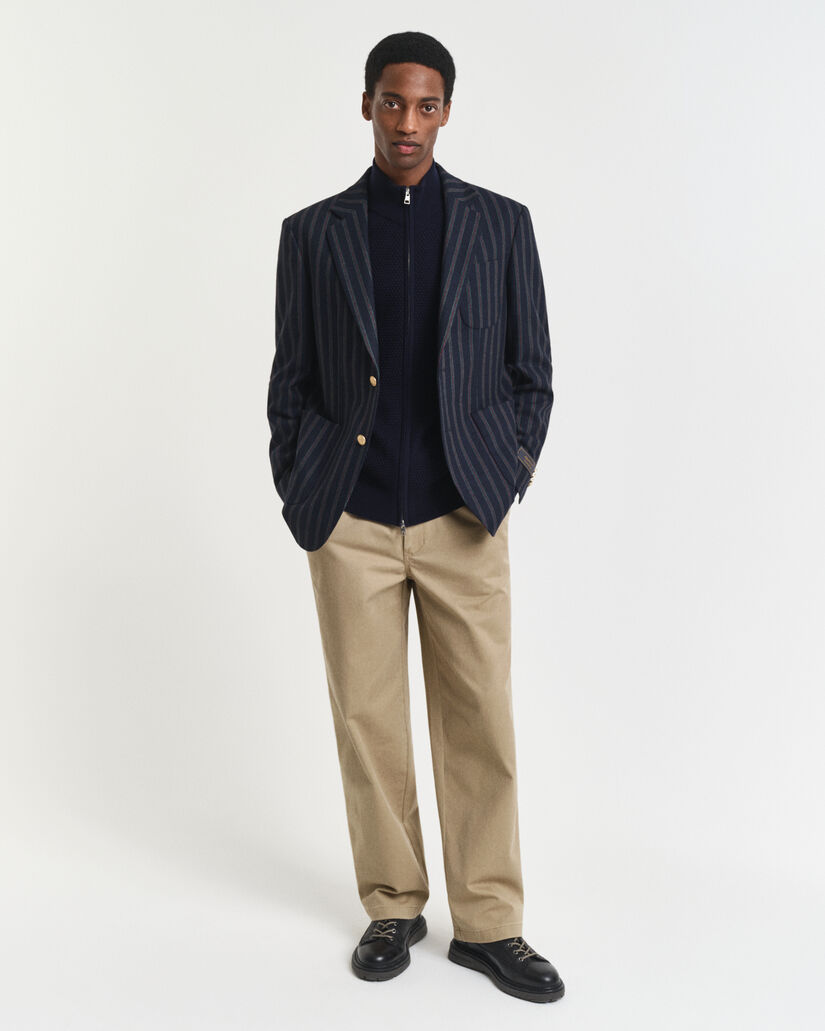 Tekstureret cardigan af bomuld og merinould