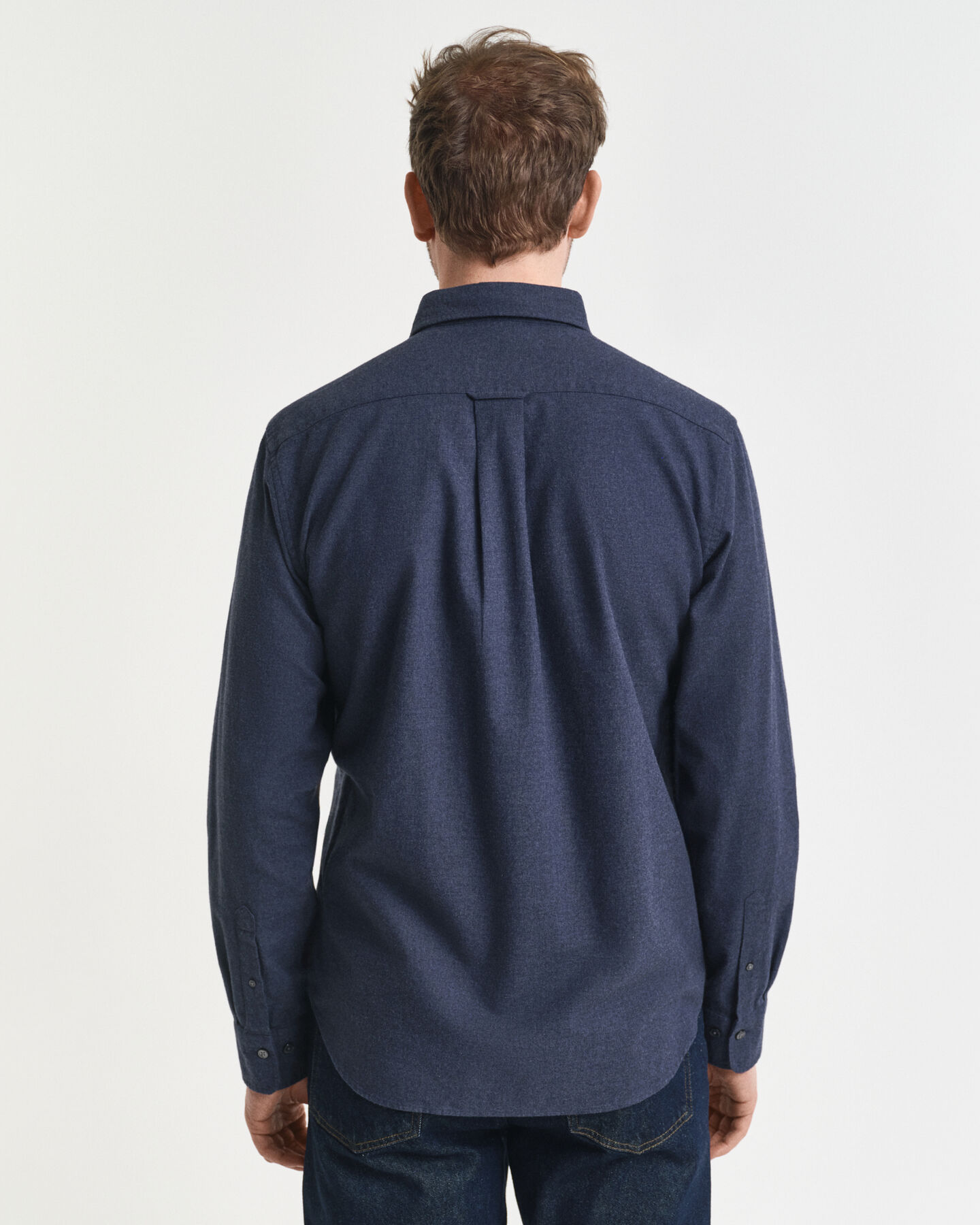 Regular fit melange flannelskjorte