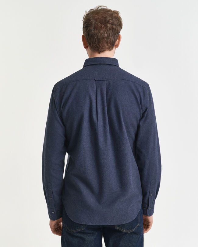 Regular fit melange flannelskjorte