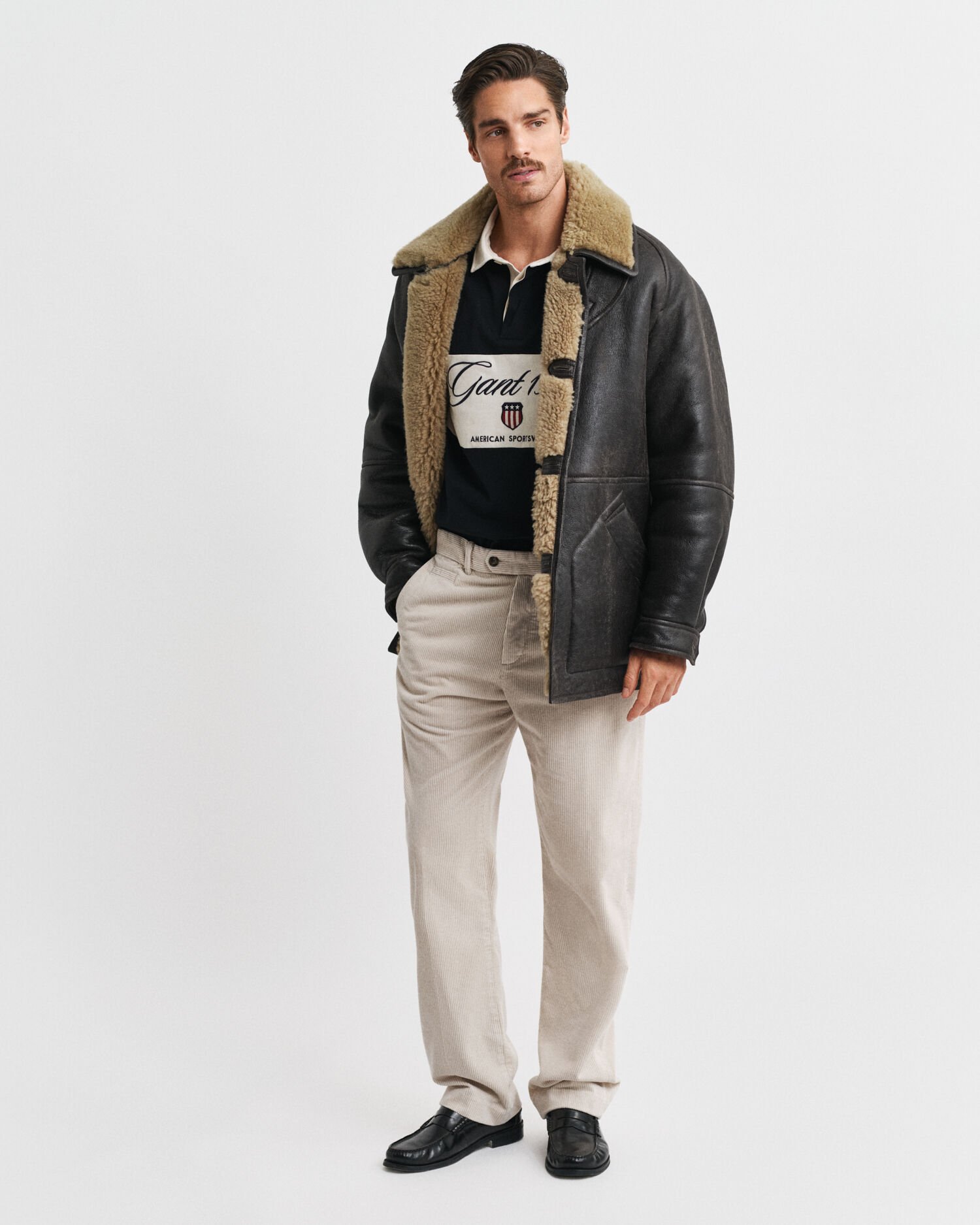 Straight fit bukser af jernbanefløjl