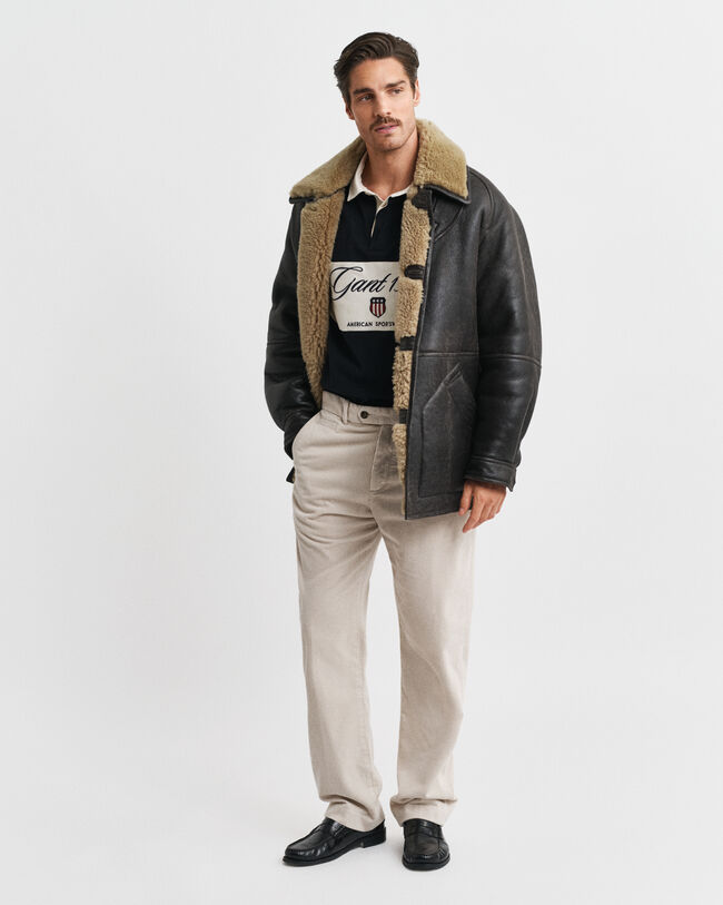 Straight fit bukser af jernbanefløjl