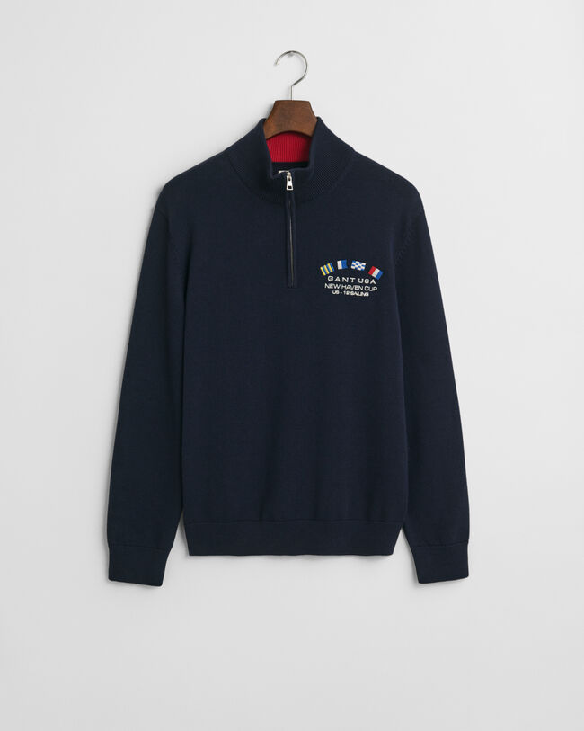 Nautical Flags sweater med halv lynlås