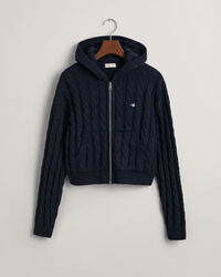 Teen Girls Shield kort h&aelig;ttetr&oslash;je med kabelstrik og lynl&aring;s