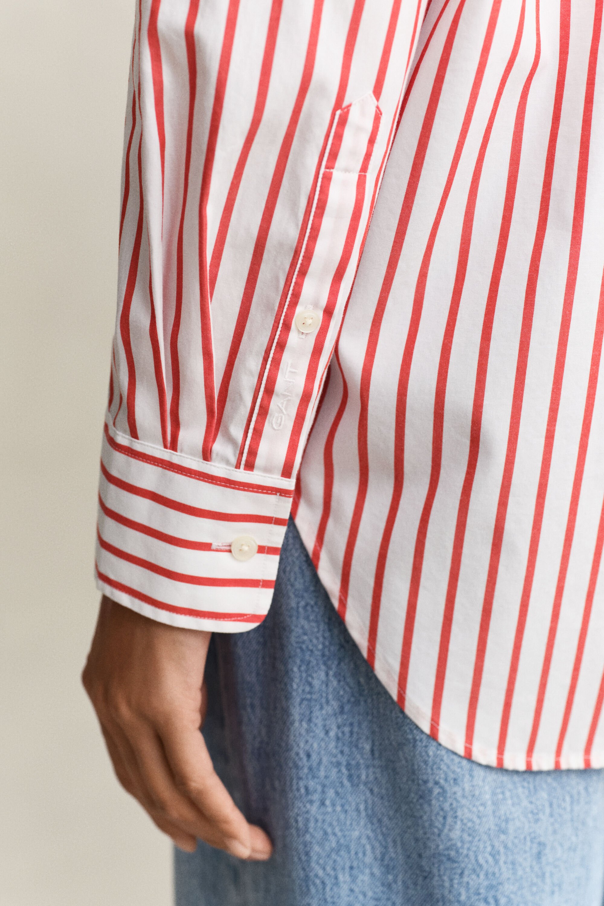 Relaxed fit klassisk stribet poplin-skjorte