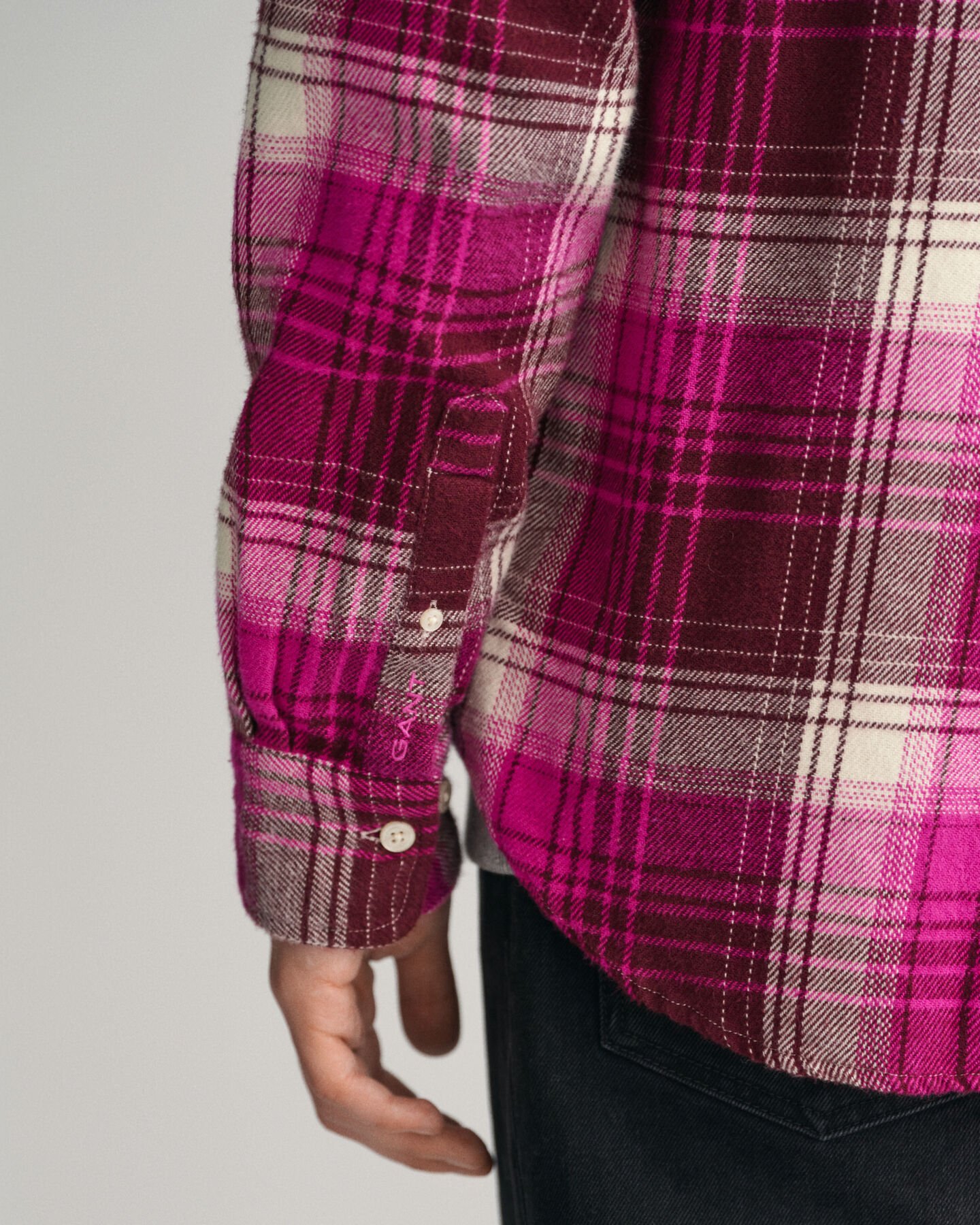 Relaxed fit ternet skjorte i tung flannel
