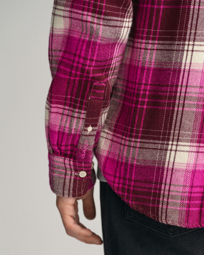 Relaxed fit ternet skjorte i tung flannel