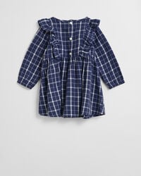 Baby Girls flæset kjole i ternet flannel