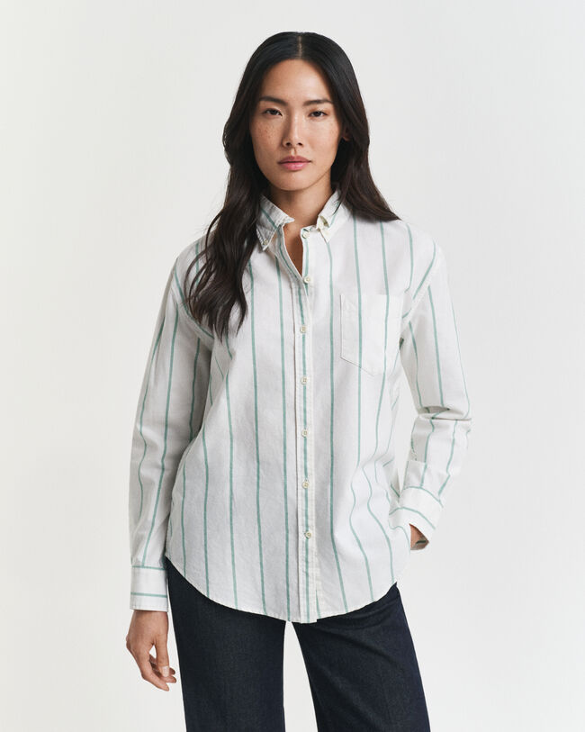 Relaxed fit klassisk stribet Oxford-skjorte