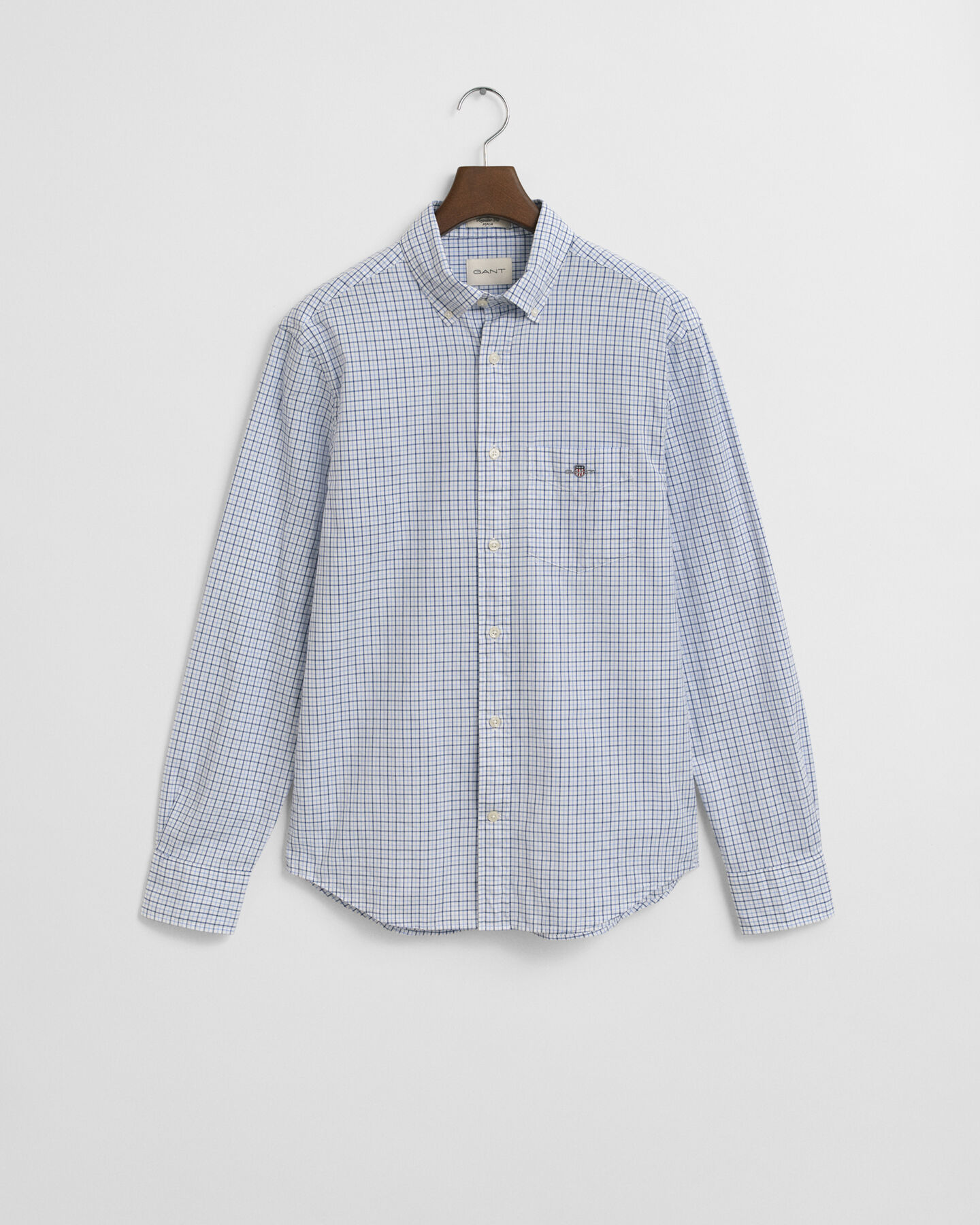 Regular fit klassisk poplin-skjorte med mikrotern