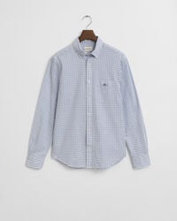 Regular fit klassisk poplin-skjorte med mikrotern