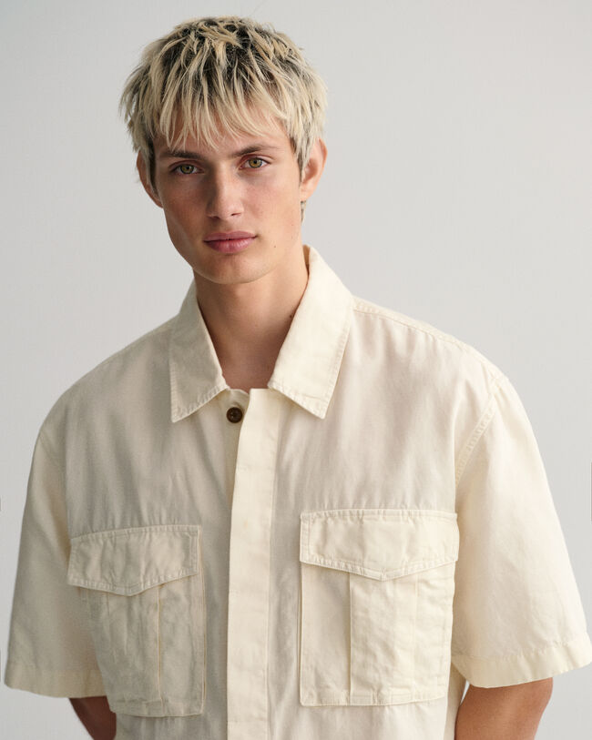 Relaxed fit kortærmet utility-skjorte