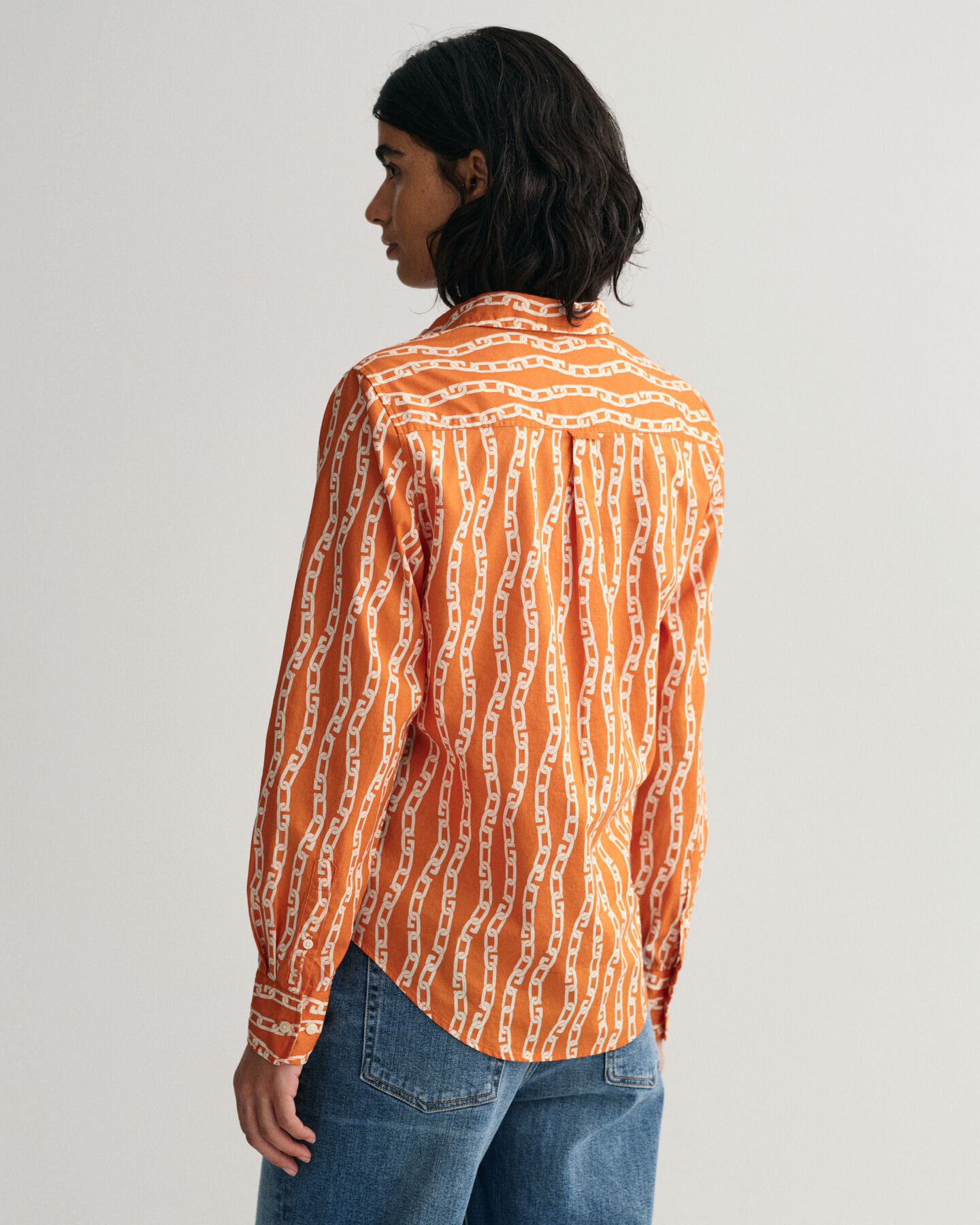 Regular fit skjorte af bomuldsvoile med Chain-tryk