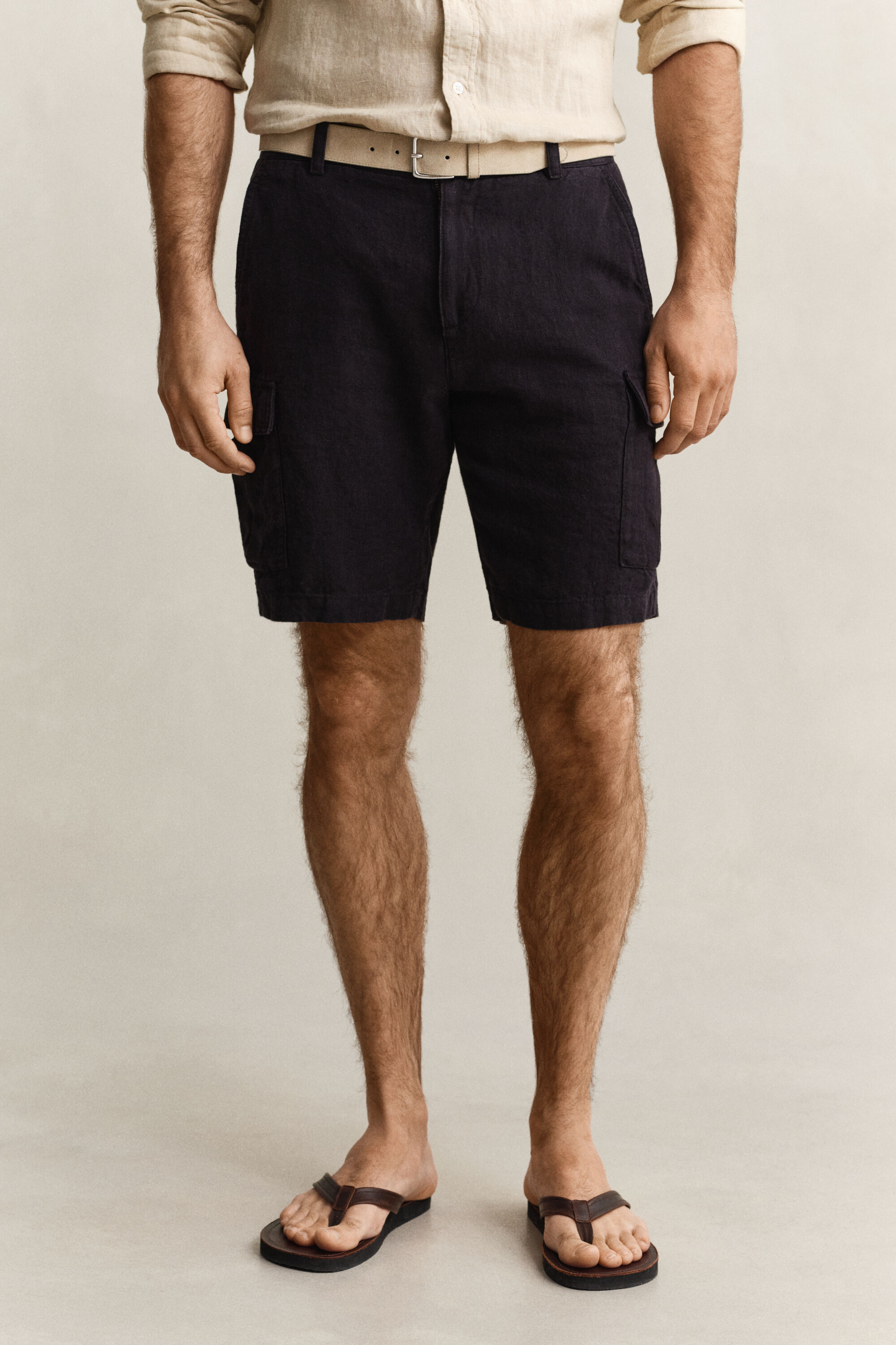 Cargo shorts i hør