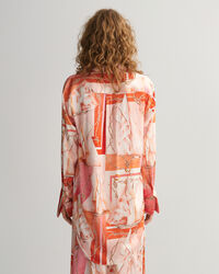 Relaxed fit silkeskjorte med Sailing-tryk