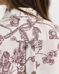 Regular fit skjorte af bomuldsvoile med træ-tryk