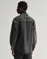 Oversized tungt vasket denim-skjorte