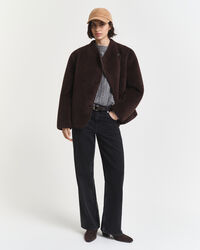 Crewneck sweater af kashmir med kabelstrik