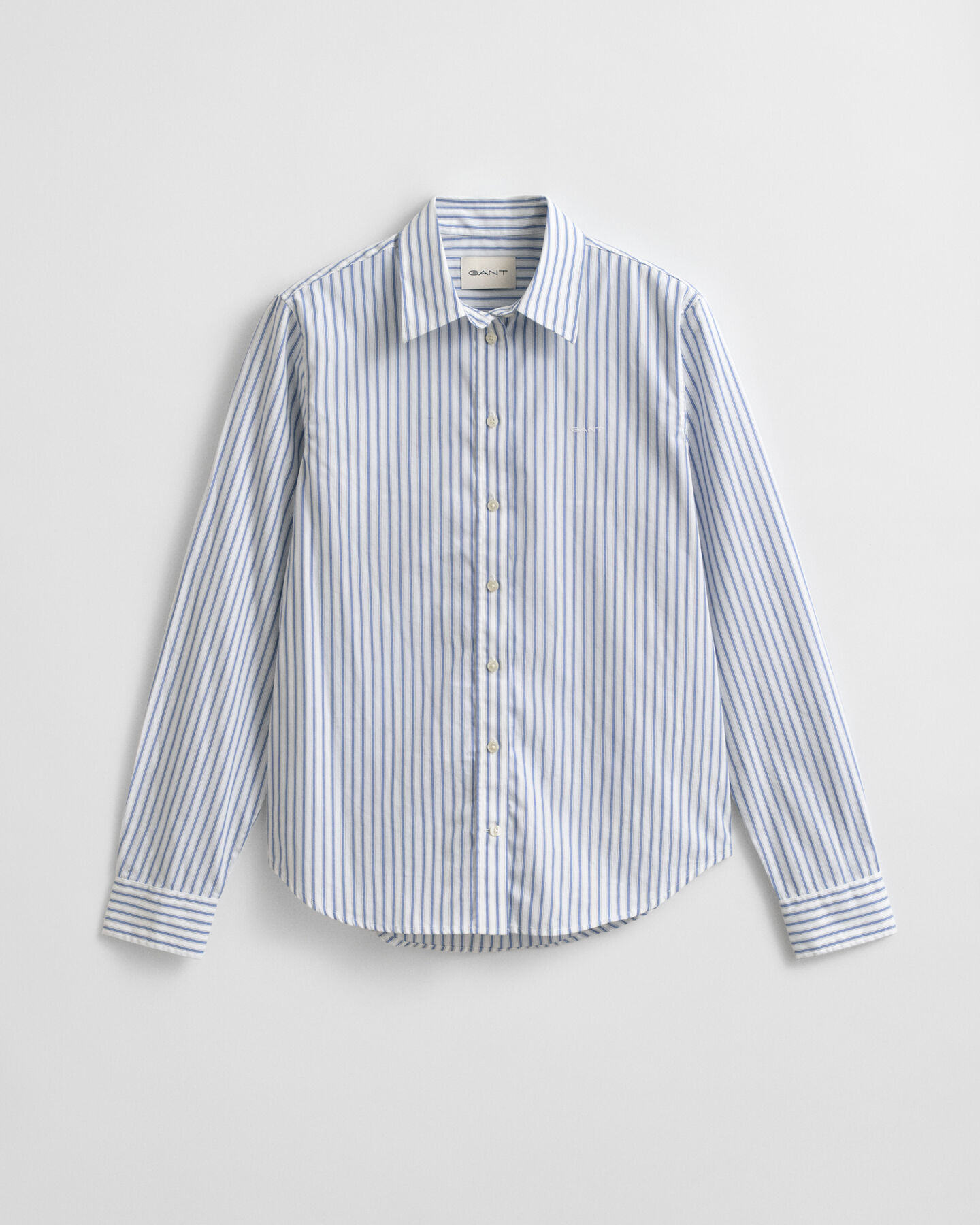Regular fit poplin skjorte med striber