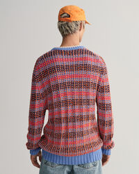 Tekstureret flerfarvet crewneck sweater