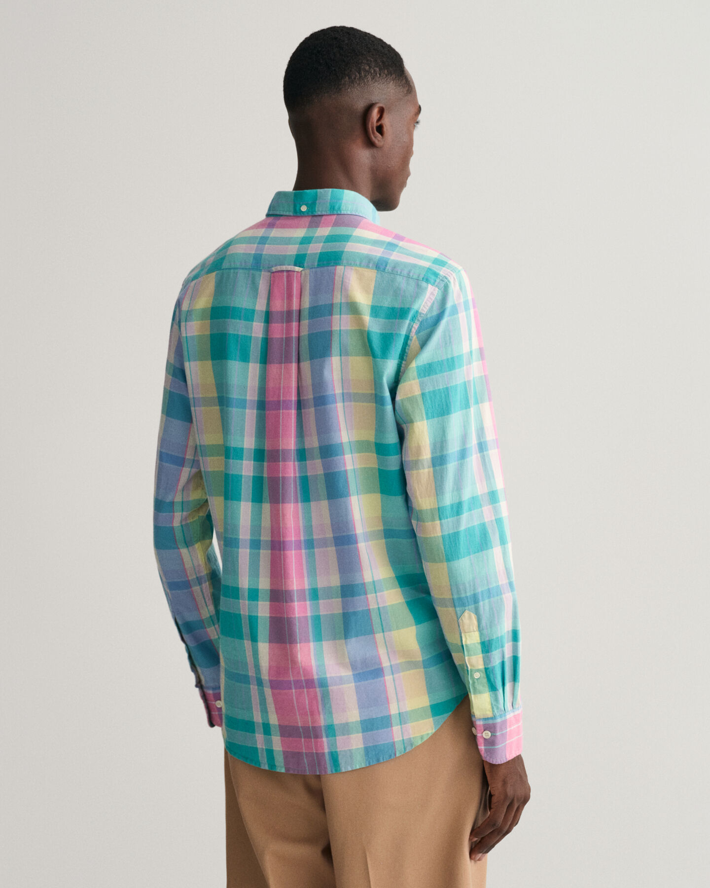 Regular fit farverig madras-skjorte