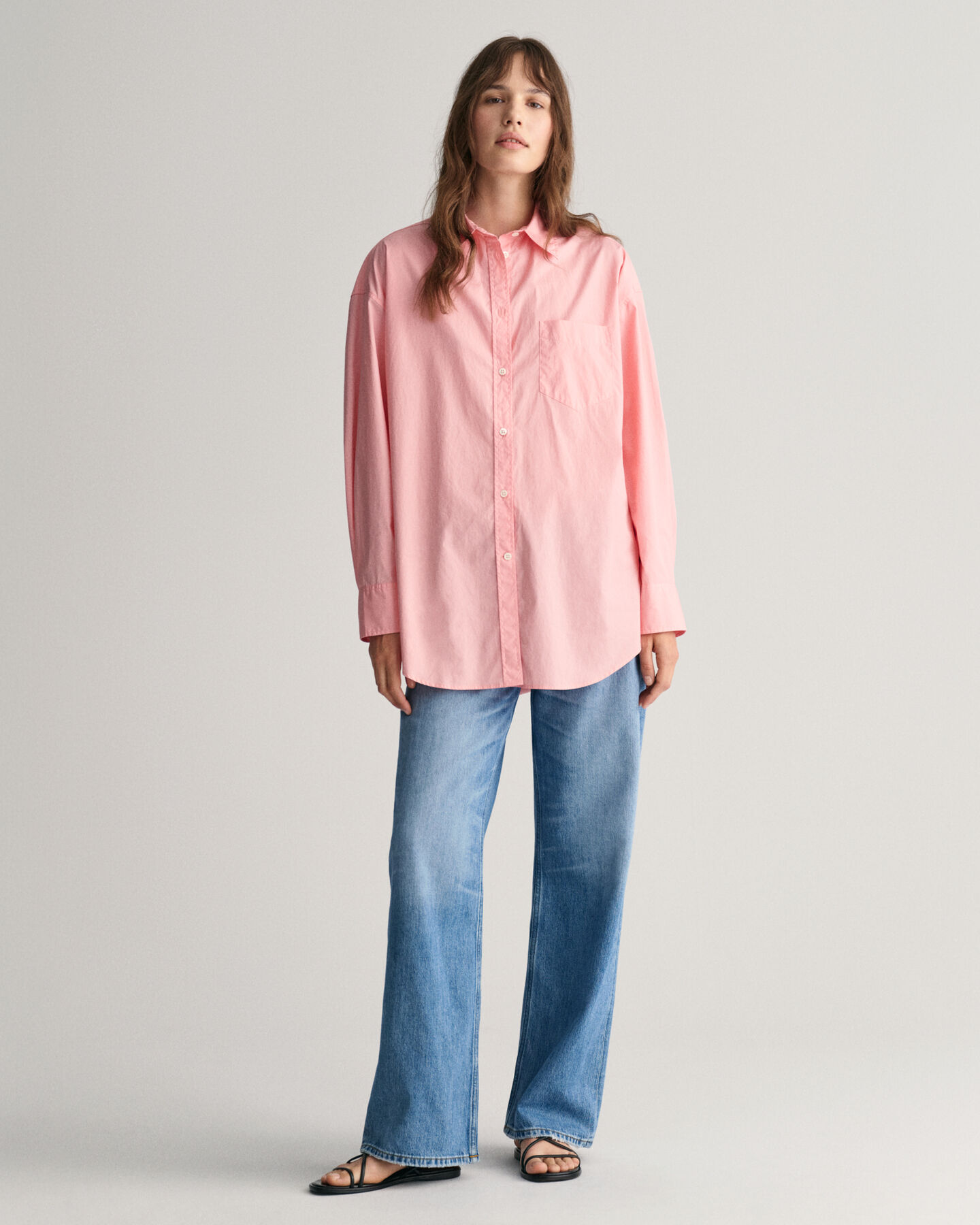 Oversized poplin-skjorte