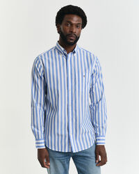Regular fit stribet klassisk poplin-skjorte