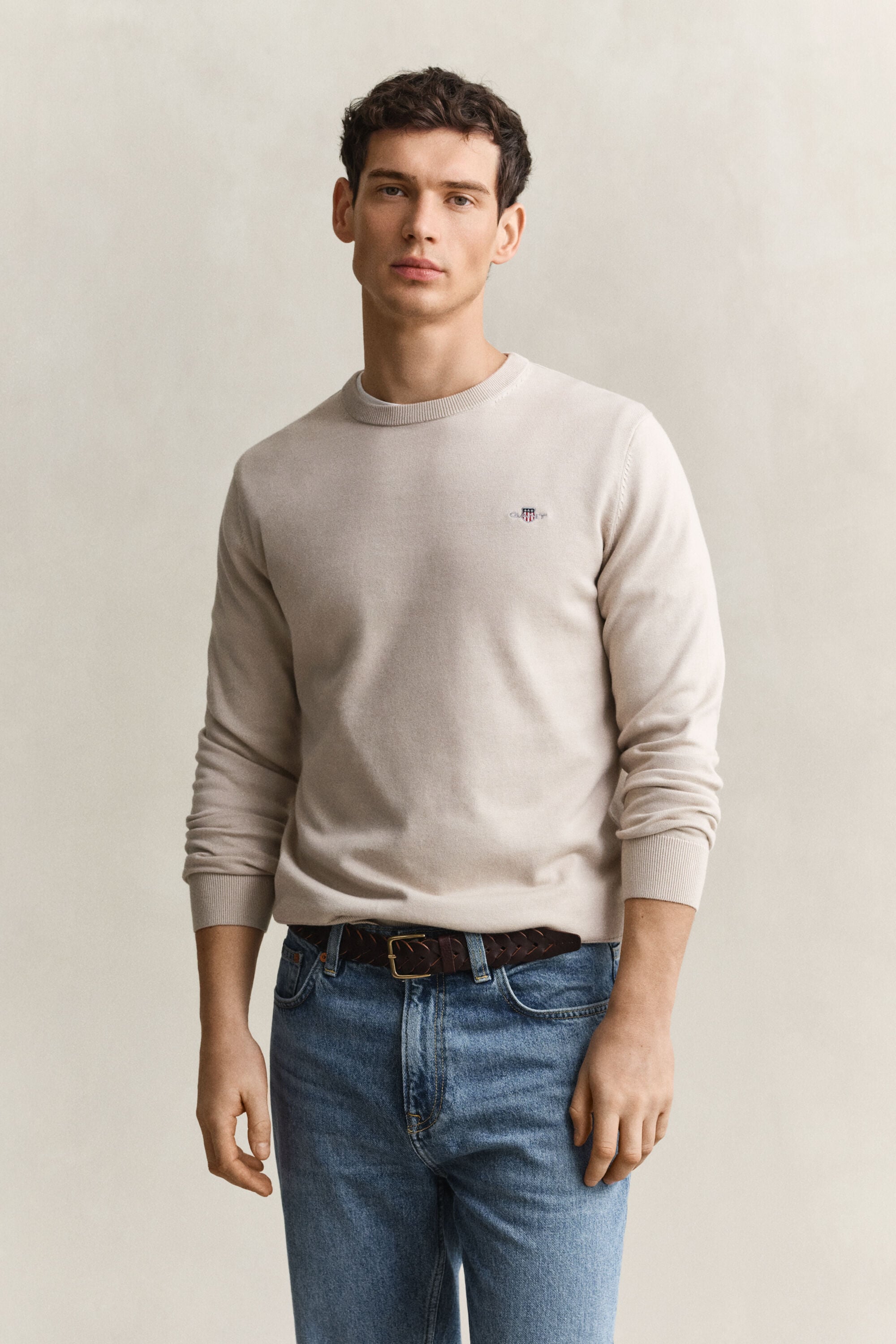 Klassiske crewneck sweater i bomuld