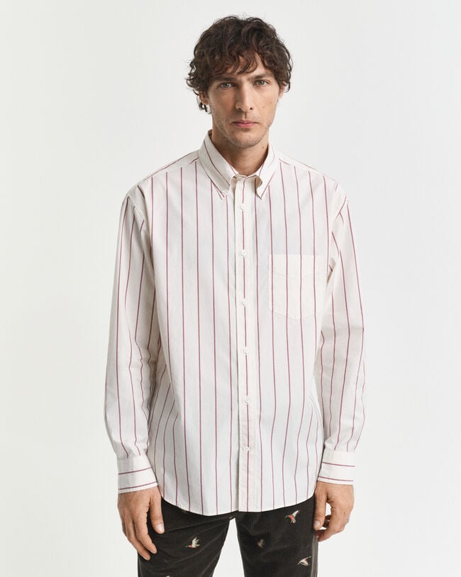 Relaxed fit Heritage Poplin skjorte med striber