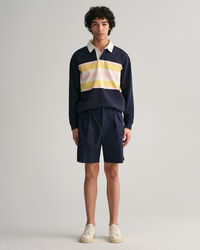 Twill chinoshorts med læg