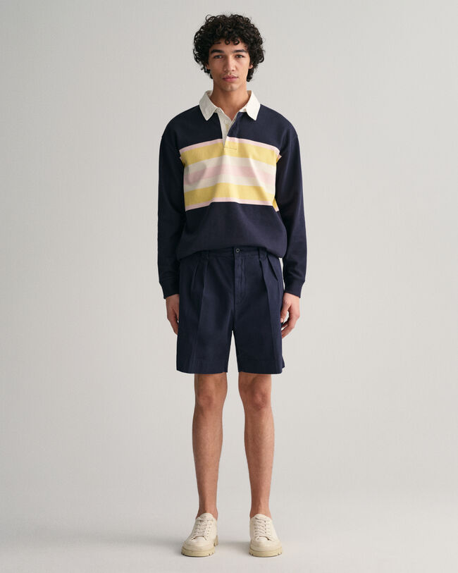 Twill chinoshorts med læg